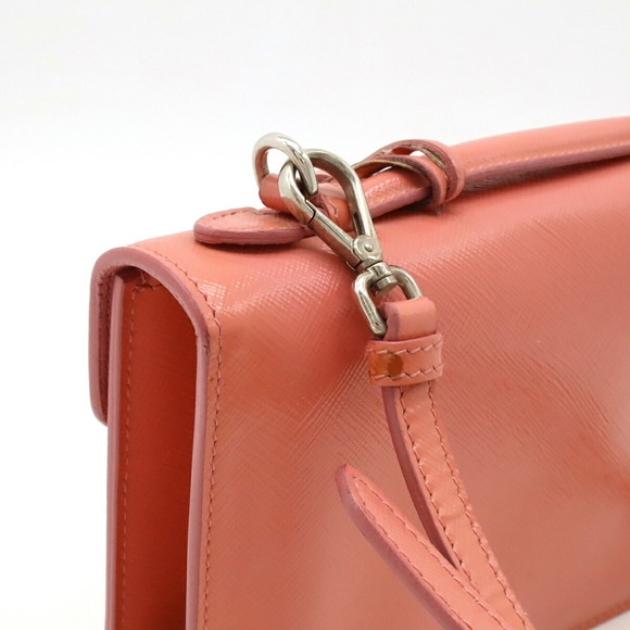 PRADA Pink Leather Saffiano Pochette Shoulder Bag - Picture 5 of 10